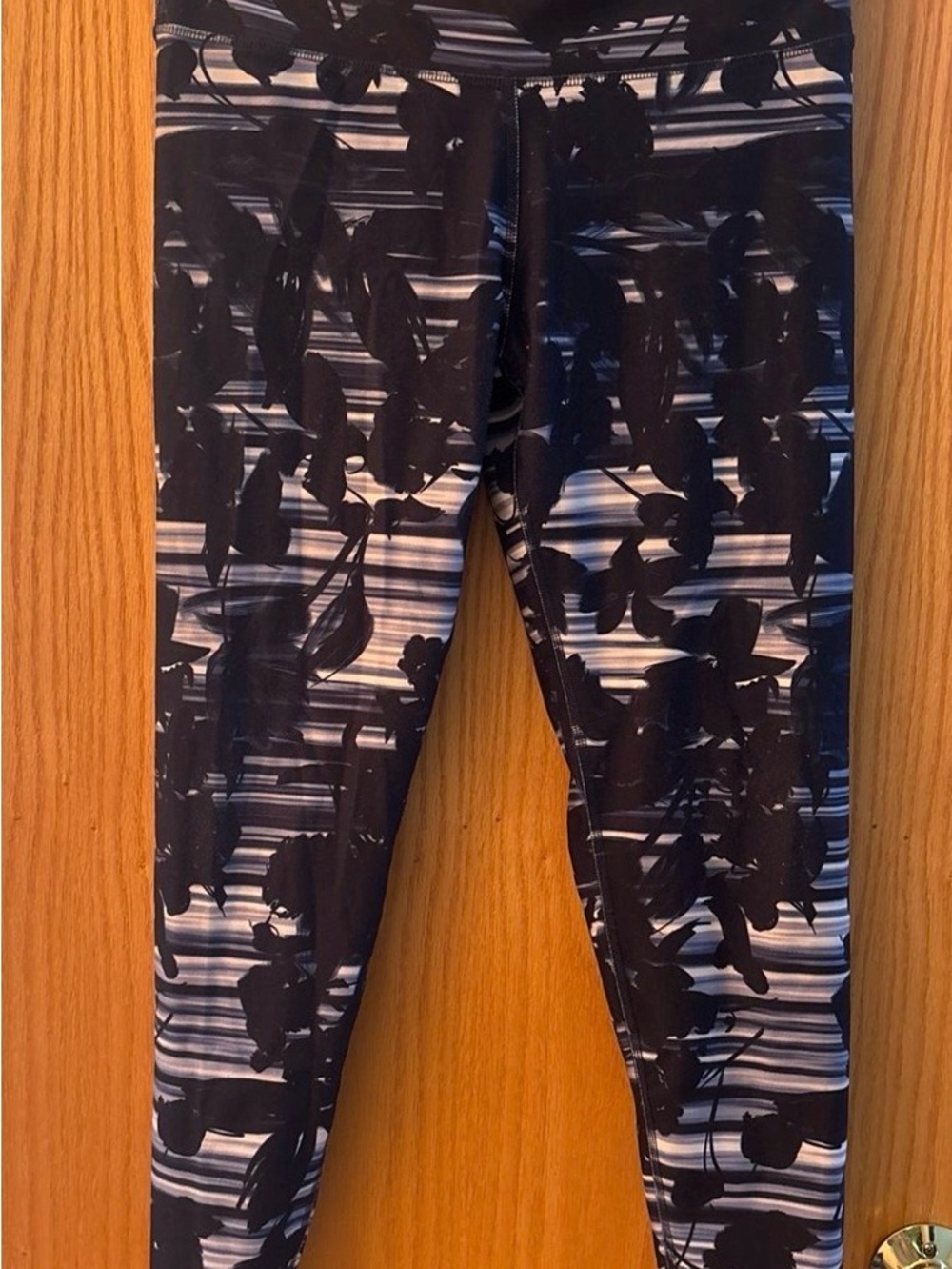 Fabletics Black and White Patterned High-Rise Leggings